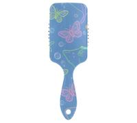 Ocean Animal Manta Ray Butterfly Colorfu Blue anti static hair brush for fineed wet dry brush for wet hair with Ergonomic handle cepillo para cabello