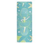 Ocean Animal Starfish Fairy Chartreuse thin yoga mat for home gym printed, non slip, hot yoga mat towel with bag for carrying tapete para ejercicio 71x26 inches