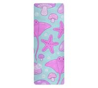 Ocean Animal Starfish Purple Pink hot yoga mat non slip for outdoor printed, non slip, yoga towel with bag for carrying tapete para ejercicio 71x26 inches