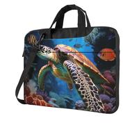 Ocean Animal Turtle Laptop Shoulder Bag For Men Women Briefcase Messenger Bag W/Strap Handle Waterproof Laptop Sleeve Bag 14 Inch