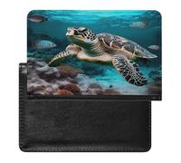 Ocean Animal Turtle Passport Holder Passport Wallet Document Organizer Protector PU Leather Card Slot Travel Accessories