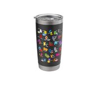 Ocean Animals Alphabet Letter ABCs Fish Dolphin Letters Stainless Steel Insulated Tumbler