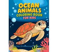 Ocean Animals Coloring Book for Kids: 50 cute ocean animals to color, with fun single-side pages, bonus testing sheet, and large 8.5x11 inch illustrations for kids.