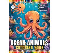 Ocean Animals Cute Deep Sea Creatures Fish Coloring Book Gift for Adults Kids Boys Girls Teens 50 Pages Sea Life Fish Coloring Pages Marine Life Easy ... Cool Underwater Animals Coloring Book Present