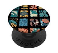 Ocean Art s Beach-Life Mosaic s Marine Species Grid PopSockets Adhesive PopGrip