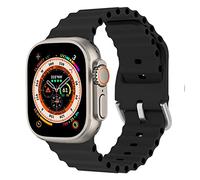 Ocean Band for Apple Watch Bands 41mm 40mm 38mm 42mm Women Men, iWatch Sport Strap Silicone Breathable Bracelet Wristband for Apple Watch Series 10 9 8 7 SE 2/SE 6 5 4 3 2 1, Black