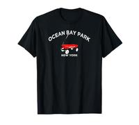 Ocean Bay Park Fire Island New York Long Island Red Wagon T-Shirt