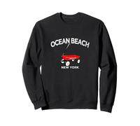Ocean Beach Fire Island New York red wagon vacation family Sweatshirt
