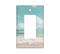 Ocean Beach Light Switch Cover Plates/Outlet Covers, Aqua Blue Seascape Dream for Wall Decor, Thermoplastic Wall Plates,Standard Size Single Rocker