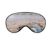 Ocean Beach Mussel Pearl Eye Masks Sleeping Detachable Breathable Eye Cover Soft Block Light Sleep Mask for Women Men, Relaxing Pressure Night Blindfold