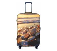 Ocean Beach Mussel Pearl Trolley Suitcase Protective Cover Is Suitable For Luggage Sizes Between 18-32 Inches, White, M