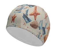 Ocean Beach Nautical Swim Cap Breathable High Elasticity Swimming Caps Waterproof Swim Hat Stylish Bathing Cap Comfortable Swimming Hat for Women Men