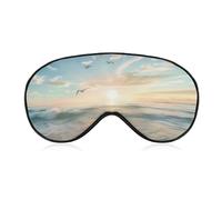 Ocean Beach Nauture Sunrise Coastal Sleep Eye Mask Light Blocking Eye Cover Blindfold with Adjustable Strap for Women and Men