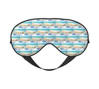Ocean Beach Printing Soft Dual-Use Sleep Blocks Light Efficiently Blackout Eye Mask for Sleeping