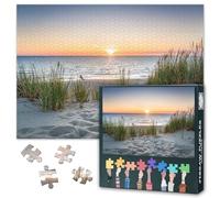 Ocean Beach Puzzles for Adults 1000 Pieces, Dune Top over North Sea Jigsaw Puzzles, Adult Puzzle for Adults, Educational Fun Games or Toys for Elders Friends 20X27 INCH