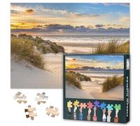 Ocean Beach Puzzles for Adults 1000 Pieces, Sand Dune on the North Sea Coast Jigsaw Puzzles, Adult Puzzle for Adults, Educational Fun Games or Toys for Elders Friends 20X27 INCH
