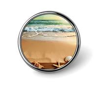 Ocean Beach Theme Button Pin,exquisite Round Badge Custom Badge Pins Kit Funny Gifts for Couples, Friends, Clothing Accessories, 3 Styles