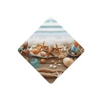 Ocean Beach Theme Car Air Fresheners Cards Set of 4 Pieces, Long-Lasting Auto Aromatherapy Tablets Gifts Car Rearview Mirror Pendant Hanging Scented Cards for Wardrobe Bathroom