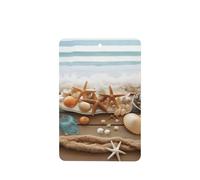 Ocean Beach Theme Car Air Fresheners Cards Set of 4 Pieces, Long-Lasting Auto Aromatherapy Tablets Gifts Car Rearview Mirror Pendant Hanging Scented Cards for Wardrobe Bathroom