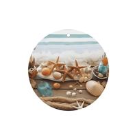Ocean Beach Theme Car Air Fresheners Cards Set of 4 Pieces, Long-Lasting Auto Aromatherapy Tablets Gifts Car Rearview Mirror Pendant Hanging Scented Cards for Wardrobe Bathroom