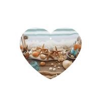 Ocean Beach Theme Car Air Fresheners Cards Set of 4 Pieces, Long-Lasting Auto Aromatherapy Tablets Gifts Car Rearview Mirror Pendant Hanging Scented Cards for Wardrobe Bathroom