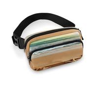 Ocean Beach Theme Full Printed Fanny Pack,Zipper Belt Bag Cute Crossbody Bag Hip Bum Bag with Adjustable Strap