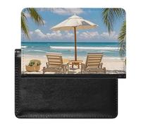 Ocean Beach Theme Passport Holder ID Card Protector Case Holder Travel Pack Unisex-adult Waterproof Passport