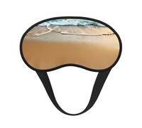 Ocean Beach Theme Sleep Mask for Side Sleeper Eye Mask for Sleeping Light Blocking Soft Breathable Sleep Eye Mask for Women Men Adjustable Elastic Strap Travel Nap Blackout Eye Shade Cover