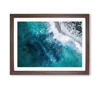 Ocean Beauty In Perth Australia Modern Art Framed Wall Art Print, Ready to Hang Picture for Living Room Bedroom Home Office Décor, Walnut A2 (64 x 46 cm)