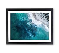 Ocean Beauty In Perth Australia Modern Art Framed Wall Art Print, Ready to Hang Picture for Living Room Bedroom Home Office Décor, Black A4 (34 x 25 cm)