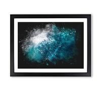 Ocean Beauty In Perth Australia Paint Splash Modern Art Framed Wall Art Print, Ready to Hang Picture for Living Room Bedroom Home Office Décor, Black A4 (34 x 25 cm)