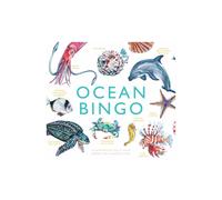 Ocean Bingo by Unwin & Mike - Family-Friendly Ocean Creature Bingo with 64 Species, Bioluminescent Octopus, Fun Facts & Lush Illustrations