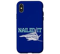 Ocean Biology Fish Funny Pun Nailed It Hammerhead Shark Case for iPhone X/XS