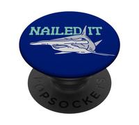 Ocean Biology Fish Funny Pun Nailed It Hammerhead Shark PopSockets Adhesive PopGrip