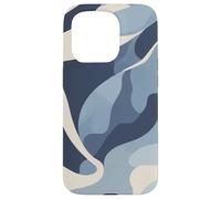 Ocean Blue Camo Waves Calm Abstract Artwork Nature Design Case for iPhone 15 Pro