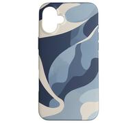 Ocean Blue Camo Waves Calm Abstract Artwork Nature Design Case for iPhone 16 Plus