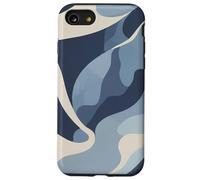 Ocean Blue Camo Waves Calm Abstract Artwork Nature Design Case for iPhone SE (2020) / 7/8