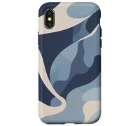 Ocean Blue Camo Waves Calm Abstract Artwork Nature Design Case for iPhone X/XS
