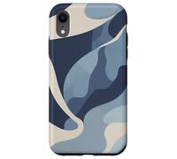 Ocean Blue Camo Waves Calm Abstract Artwork Nature Design Case for iPhone XR