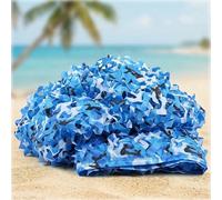 Ocean Blue Camouflage Netting Camouflage Tarpaulin for Garden Screening Military Equipment Hunting Party Sunshade Mesh Net Bulk Roll Camo Netting for Kids Den Decoration 1.5x4m 2x3m 3x5m