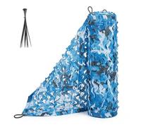 Ocean Blue Camouflage Netting, Reinforced Camo Net with Nylon Mesh Hide for Garden Sunshade, Hunting, Shooting, Army Party Decorations, Privacy Netting & Car Cover(1.5X8.5m)
