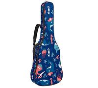 Ocean Blue Dolphin Shark Guitar Gig Bag Waterproof Zipper Soft Guitar Backpack for Bass Acoustic & Classical Folk Electric Guitar Case