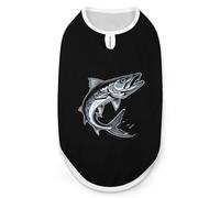 Ocean Blue Fish Spanish Mackerel Wahoo Dog And Cat Clothes Pet Summer Sleeveless T Shirt Basic Vest M