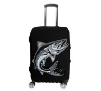 Ocean Blue Fish Spanish Mackerel Wahoo Luggage Cover Elastic Suitcase Protectors Anti-Scratch Fits 18-32 Inch Case