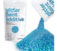 Hemway Glitter Paint Additive - Ocean Blue Holographic | Ultrafine Metallic Flakes for Adding Sparkle to Paints & Wood Varnish | Add to Emulsion, Acrylic & Latex for Indoor Sparkly Walls | 100 g