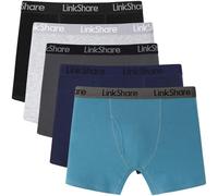 Ocean Blues Men's Trunks 5-Pack (Black/Light Grey/Dark Grey/Navy Blue/Blue) Cotton Elastane Underwear Soft Elasticated Waistband Comfortable Breathable Multipack Size X-Large