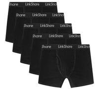 Ocean Blues Men's Trunks 5-Pack (Black x5) Cotton Elastane Underwear Soft Elasticated Waistband Comfortable Breathable Multipack Size Medium