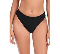 Ocean Blues Women's Black Low Waisted Bikini Bottom Moderate Coverage Swimming Costume Bottom Size Small