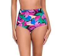Ocean Blues Women's Colorful Leaves High Waisted Bikini Bottom Full Coverage Swimsuit Size XX-Large