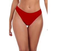 Ocean Blues Women's High Leg Bikini Briefs Medium Coverage Swim Bottom, Red, Size Large